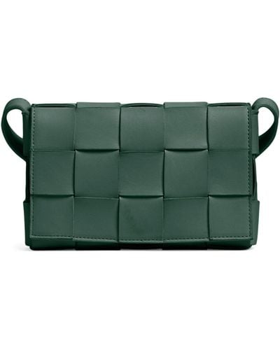 Bottega Veneta Small Leather Cassette Cross-body Bag - Green