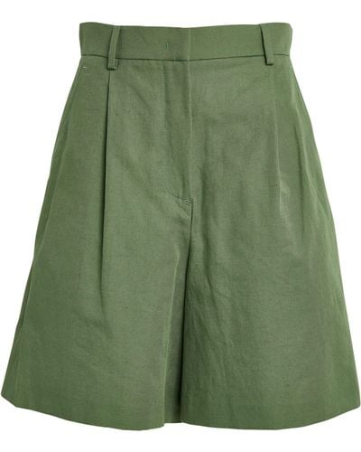 Weekend by Maxmara Cotton Tailored Ecuba Shorts - Green
