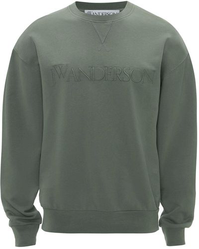 JW Anderson Embroidered Logo Sweatshirt - Green