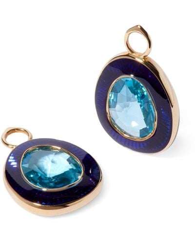 Annoushka Yellow Gold And Topaz Sweetie Earring Drops - Blue