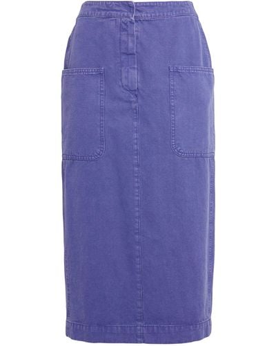 Max Mara Denim Midi Skirt - Purple