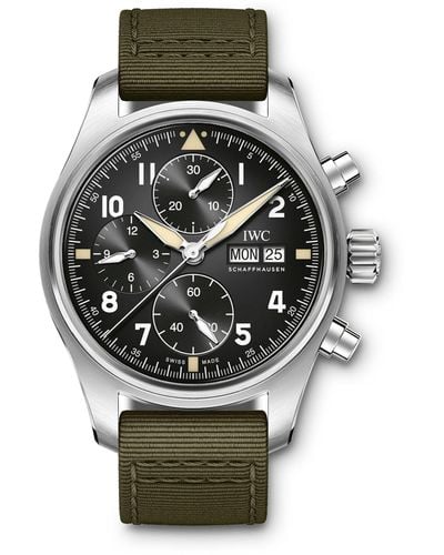 IWC Schaffhausen Stainless Steel Pilot's Chronograph Spitfire Watch 41.05mm - Gray
