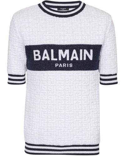 Balmain Wool-cotton Logo T-shirt - White
