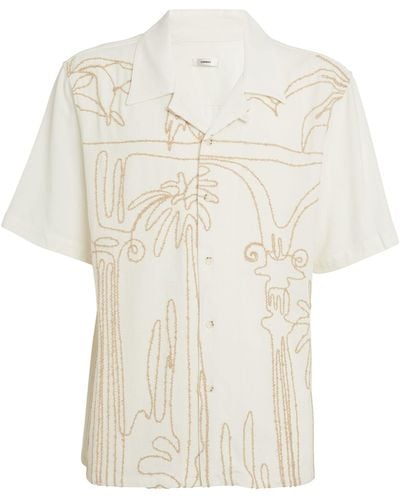 Commas Short-sleeve Embroidered Shirt - White