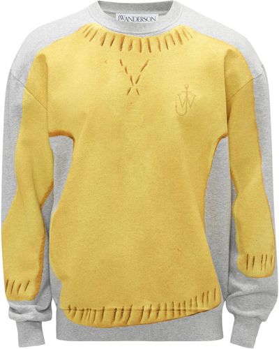 JW Anderson Clay Trompe L'oeil Sweatshirt - Yellow