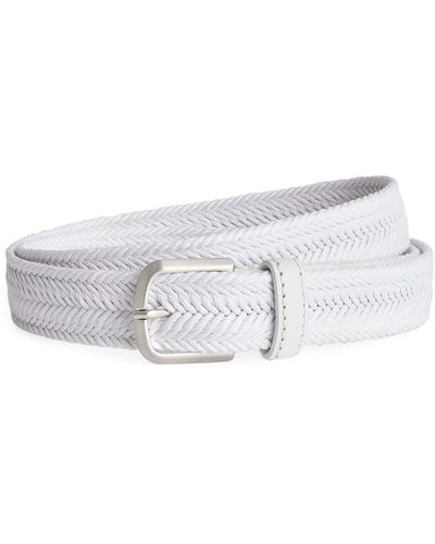 Giorgio Armani Cotton Braided Belt - White