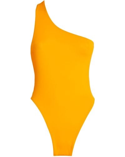 Louisa Ballou Plunge Asymmetric Swimsuit - Yellow