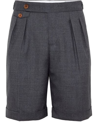 Brunello Cucinelli Virgin Wool Shorts - Grey