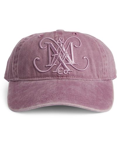MAX&Co. Denim Monogram Cap - Purple