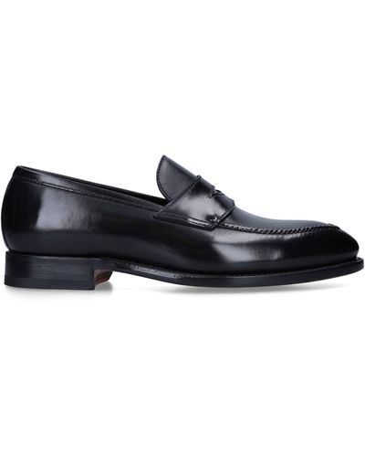 Bontoni Leather Principe Loafers - Black