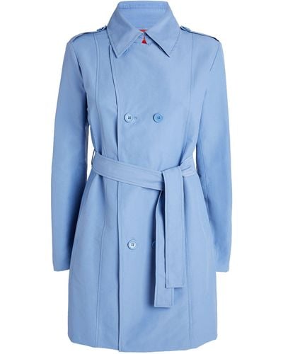 MAX&Co. Short Belted Trench Coat - Blue