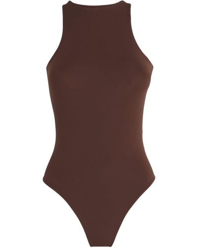 Skims Fits Everybody High-neck Bodysuit - Brown