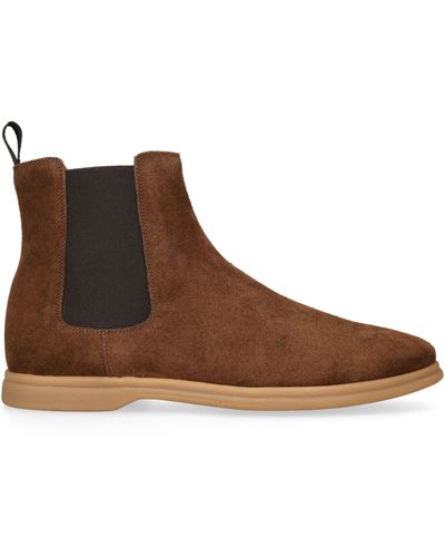 Eleventy Suede Chelsea Boots - Brown