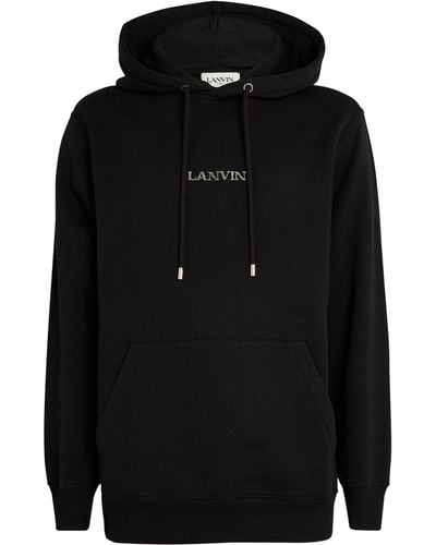 Lanvin Oversized Embroidered Logo Hoodie - Black