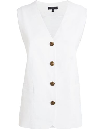 Rag & Bone Linen-blend Charlotte Waistcoat - White