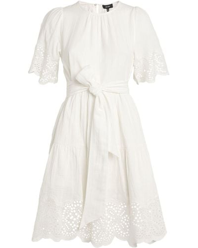 ME+EM Me+em Cotton Belted Broderie Dress - White