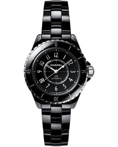 Chanel Ceramic And Steel J12 Caliber 12.2 Watch 33mm - Black