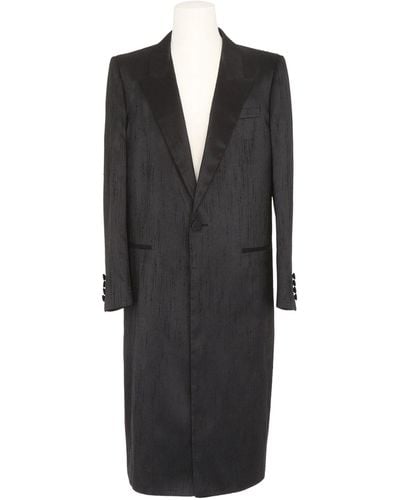 Saint Laurent Wool Single-breasted Coat - Black
