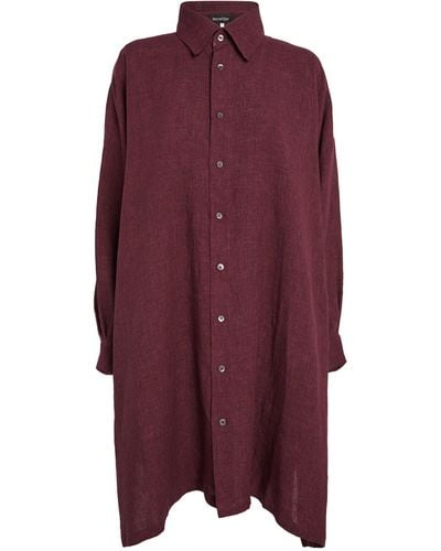 Eskandar Linen A-line Shirt - Purple