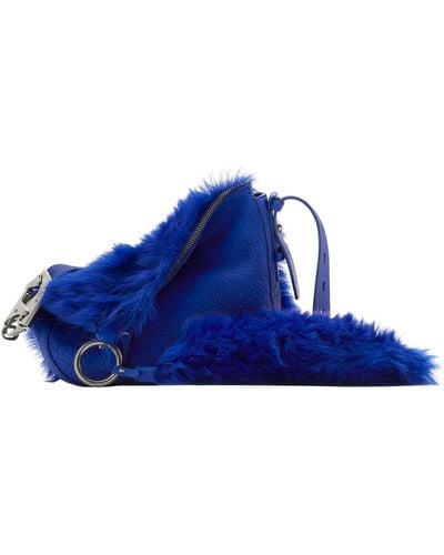 Burberry Small Fur Knight Shoulder Bag - Blue
