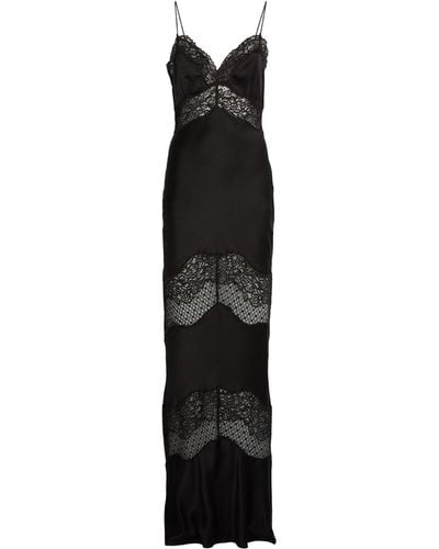 Rebecca Vallance Silk Lace-trim Larisa Maxi Dress - Black