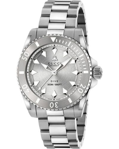 Gucci Stainless Steel Dive Watch 40mm - Gray