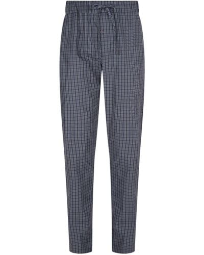 Hanro Cotton Check Pyjama Bottoms - Grey