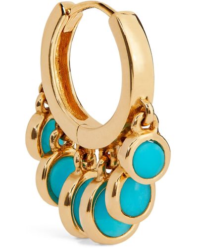 Jacquie Aiche Yellow Gold And Turquoise Disco Single Hoop Earring - Metallic