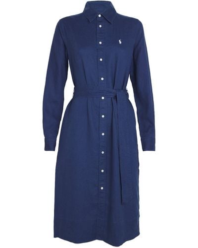 Polo Ralph Lauren Linen Kingsley Shirt Dress - Blue