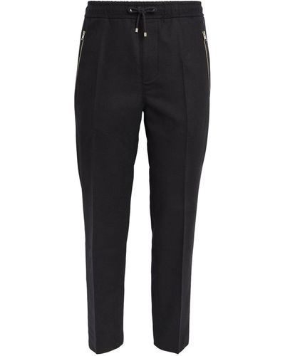 FRAME Wool-blend Pleated Pants - Black