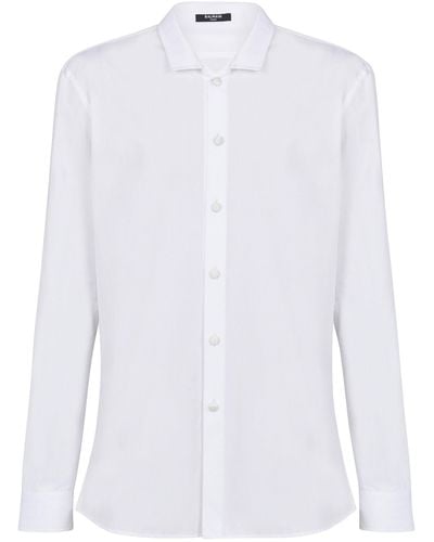Balmain Satin-button Shirt - White