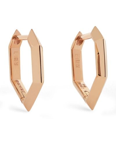 Eva Fehren Rose Gold Hexagon Hoop Earrings - Metallic