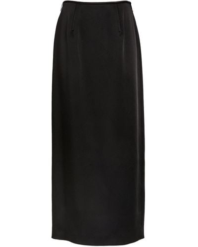 Carven Satin Maxi Skirt - Black