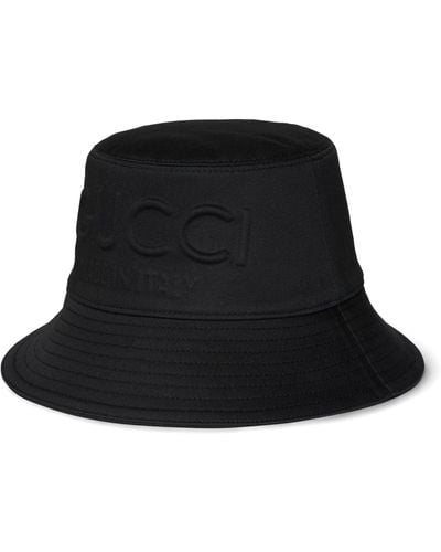 Gucci Cotton Logo Bucket Hat - Black