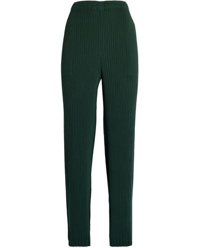 Issey Miyake Hatching Pleats Trousers - Green