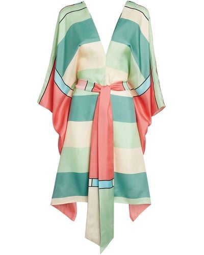 Louisa Parris Silk Formentera Wrap Mini Dress - Multicolour