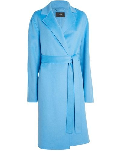 JOSEPH Wool-cashmere Cenda Long Coat - Blue