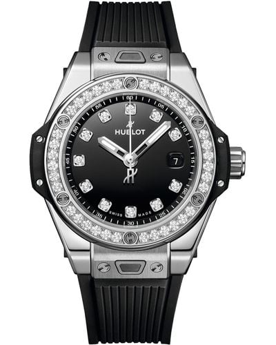 Hublot Stainless Steel And Diamond Big Bang One Click Watch 33mm - Black
