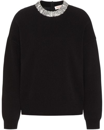 Valentino Garavani Embellished Collar Sweater - Black