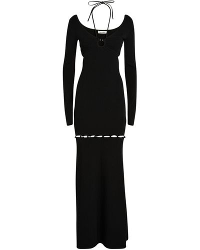 Nanushka Ribbed Varda Maxi Dress - Black