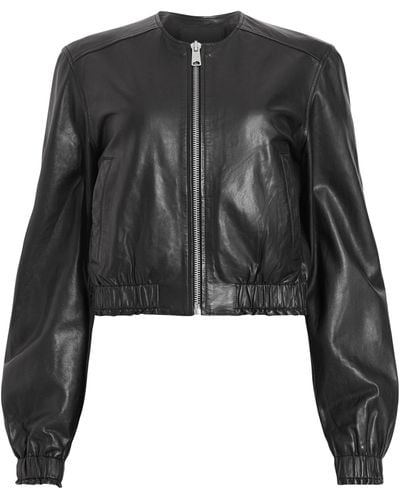 AllSaints Leather Everly Bomber Jacket - Black