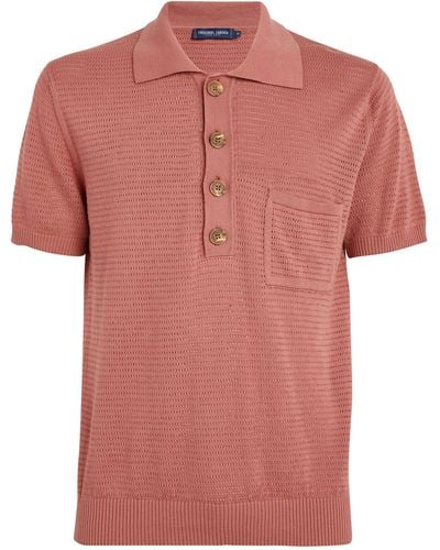 Frescobol Carioca Cotton Waffle-knit Polo Shirt - Red