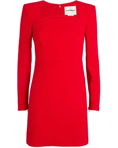 Roland Mouret Crepe Moon Mini Dress - Red