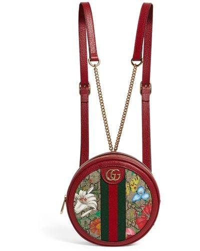 Gucci Mini Gg Flora Ophidia Backpack - Red
