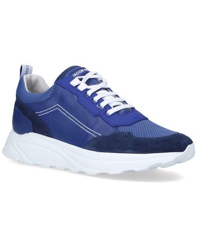 Jacob Cohen Leather New Spiridon Sneakers - Blue