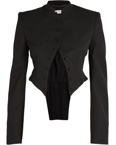 Stella McCartney Cropped Tails-detail Jacket - Black