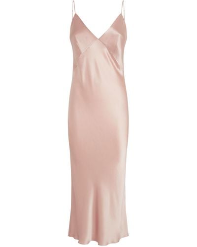 Olivia Von Halle Silk Issa Slip Dress - Pink