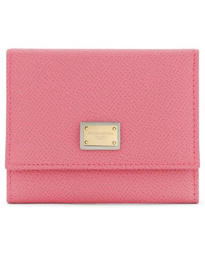 Dolce & Gabbana Leather Dauphine Flap Wallet - Pink