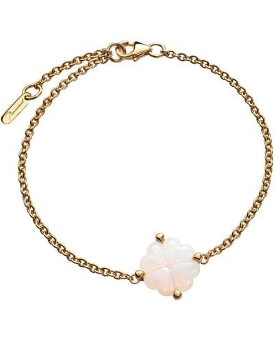 Baccarat Gold Vermeil And Crystal Trèfle Chain Bracelet - White