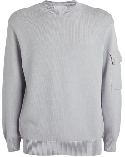 Closed Wool-cotton Knitted Jumper - Grey